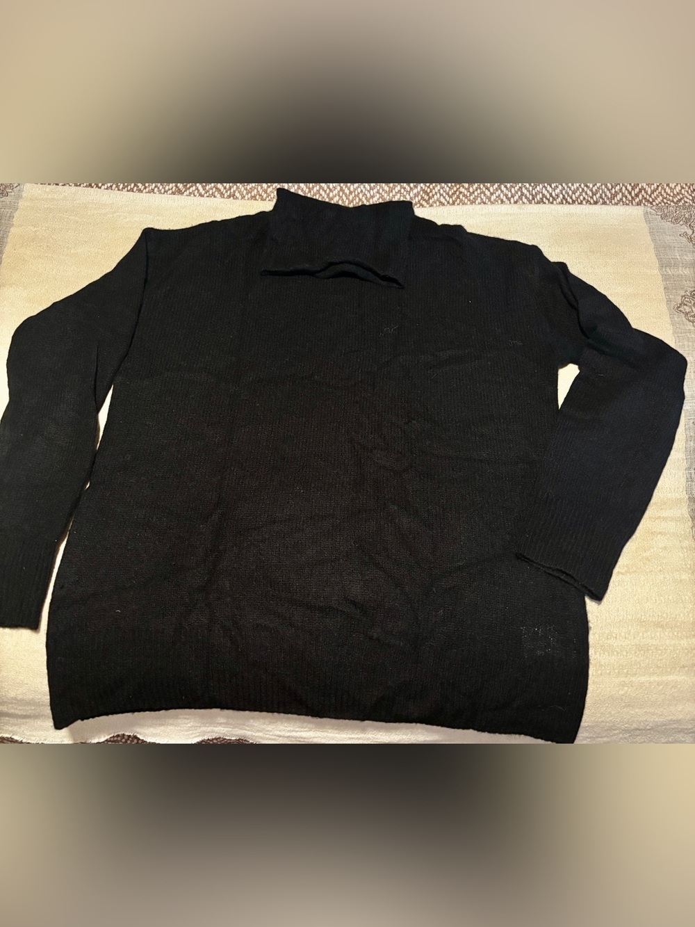 NAADAM Women’s Featherweight Cashmere Black Turtleneck Knit Sweater- size S